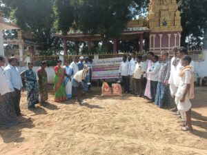 Bleaching powder activity in the villages during rainy season